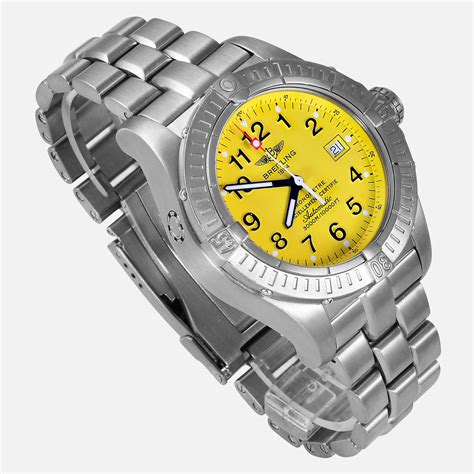 yellow black breitling|breitling yellow face watch.